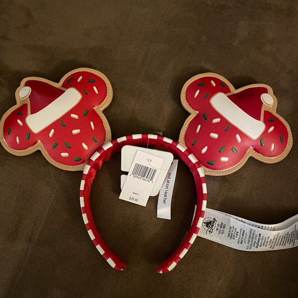 Disney Mickey Mouse Santa Christmas Cookie Ears Nwt Minnie Mouse